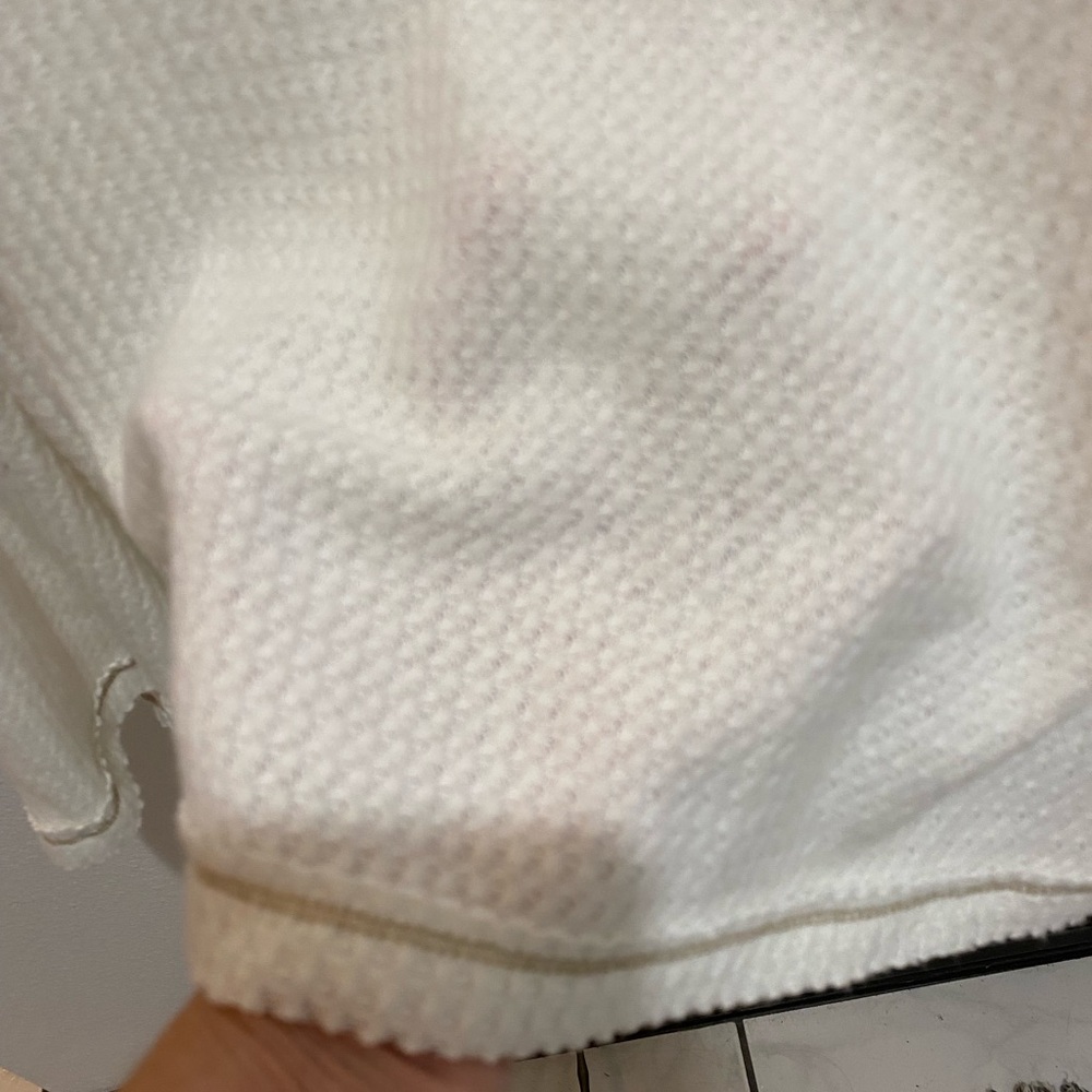 Elan Ladies Long Sleeve Textured Off White Top - S - Picture 5 of 8